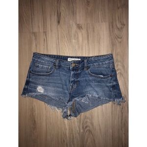 Low rise jean shorts